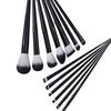 Kompaktowy zestaw 13 pędzli do makijażu: Czarno-Białe, Miękkie Włosie do Podkładu, Cieni do Powiek, Brwi i Korektora.