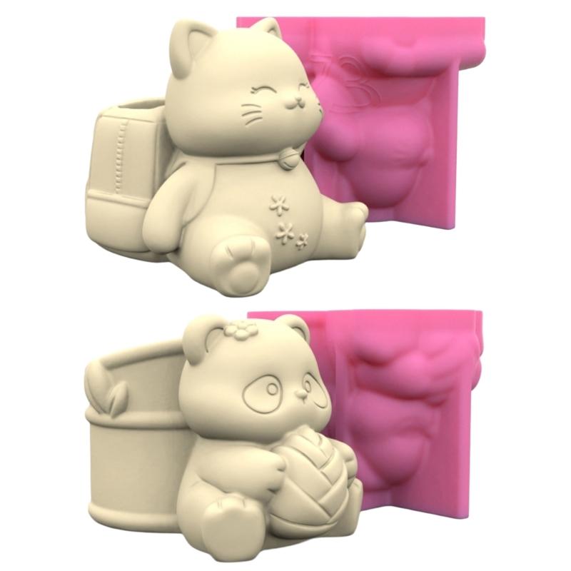 3D Animal Resin Silicone Mold Pen Holder Mold for DIY Pen Holder Resin Craft Home Decorations, Epoxy Resin Silicone Mold