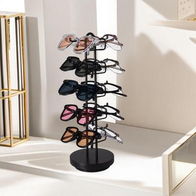 5 Tier Eyeglass Display Stand with Rotating Feature for Sunglasses Storage