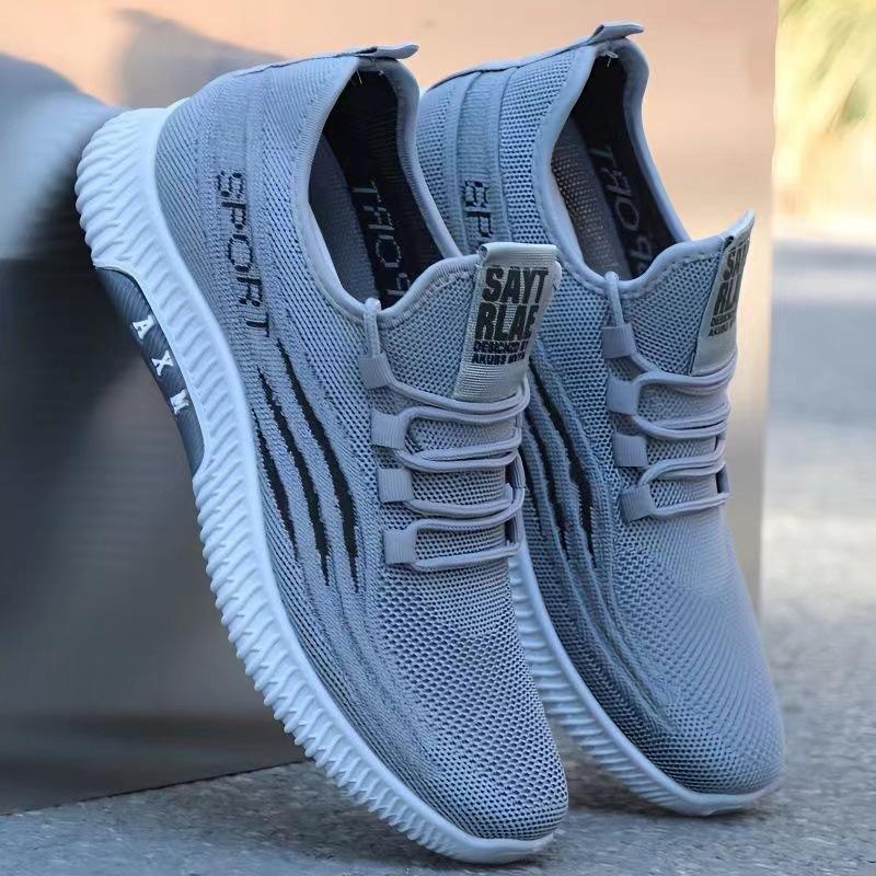 One-pedal men's shoes spring and summer breathable deodorant shoes mesh casual shoes men's non-slip running sports shoes lightweight soft-soled shoes