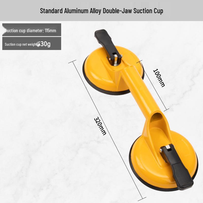 Heavy-Duty Glass Suction Cup with Thickened Aluminum Handle for Tiles, Marble, and Floors
