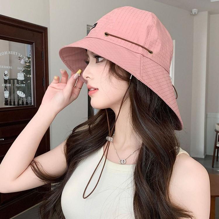 Bucket Hat Neck Protection Men and Women Summer Outdoor Camping Drawstring Basin Hat Big Brim Sunshade Sun Protection Casual Hat