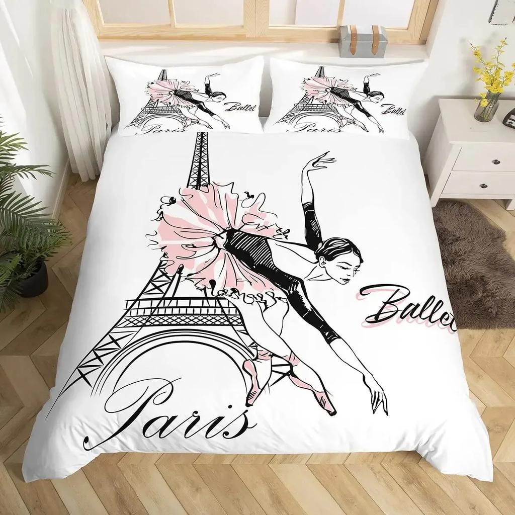 Eiffel Tower Bedding Set Single Twin Double Queen King Cal King Size Bed Linen Set