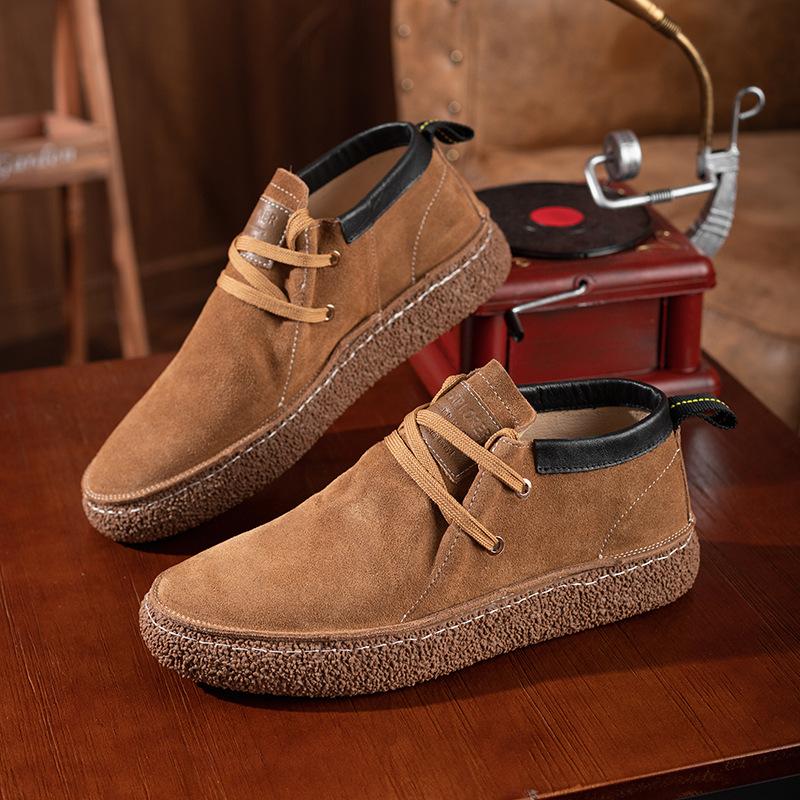 Martin boots men's British style leather tooling shoes retro versatile outdoor velvet casual trendy shoes winter high-top shoes