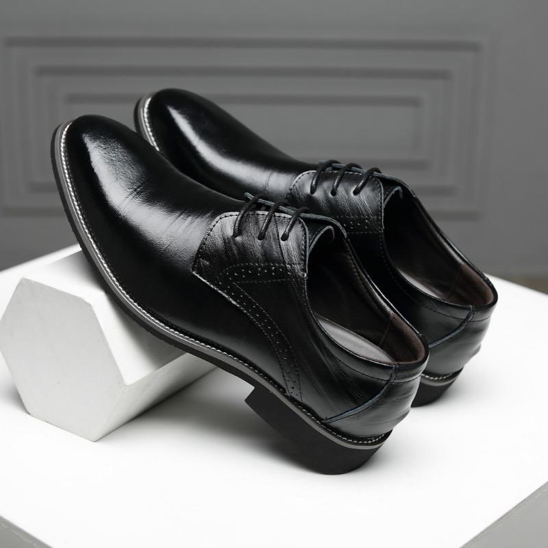 New Men Leather Shoes High Quality Casual Shoes For Men Handmade Comfortable Formal Dress Men Flats Lace-Up Oxfords Shoe