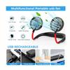 Travel Portable Neck Fan Usb Personal Mini Lazy Person Fan 360 Degree Rotation Cooling Wearable Fan with Electric Power Source