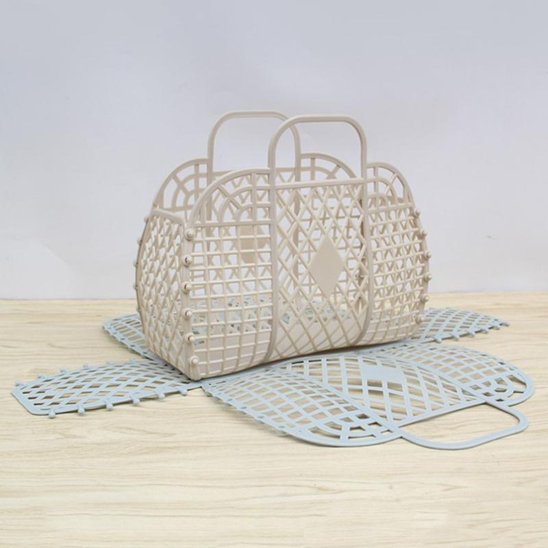 Panier de douche amovible Panier de bain en plastique Panier de rangement creux pour salle de bain