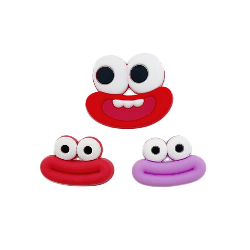 Medium Cartoon Sausage Lips Eye Patches & DIY Storage Box for Hair Accessories, Phone Case, Crocs Decorations