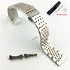12mm 14mm 16mm 18mm 19mm 20mm 21mm 22mm Solid Stainless Steel Watch Strap Flat Head / Elbow Dual Purpose Butterfly Clasp Strap