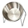 Elevated Cat Bowl 304 Stainless Steel 15 Degree Tilted Anti Slip Raised Dog Dish with Stand Anti Vomiting Neck Protection