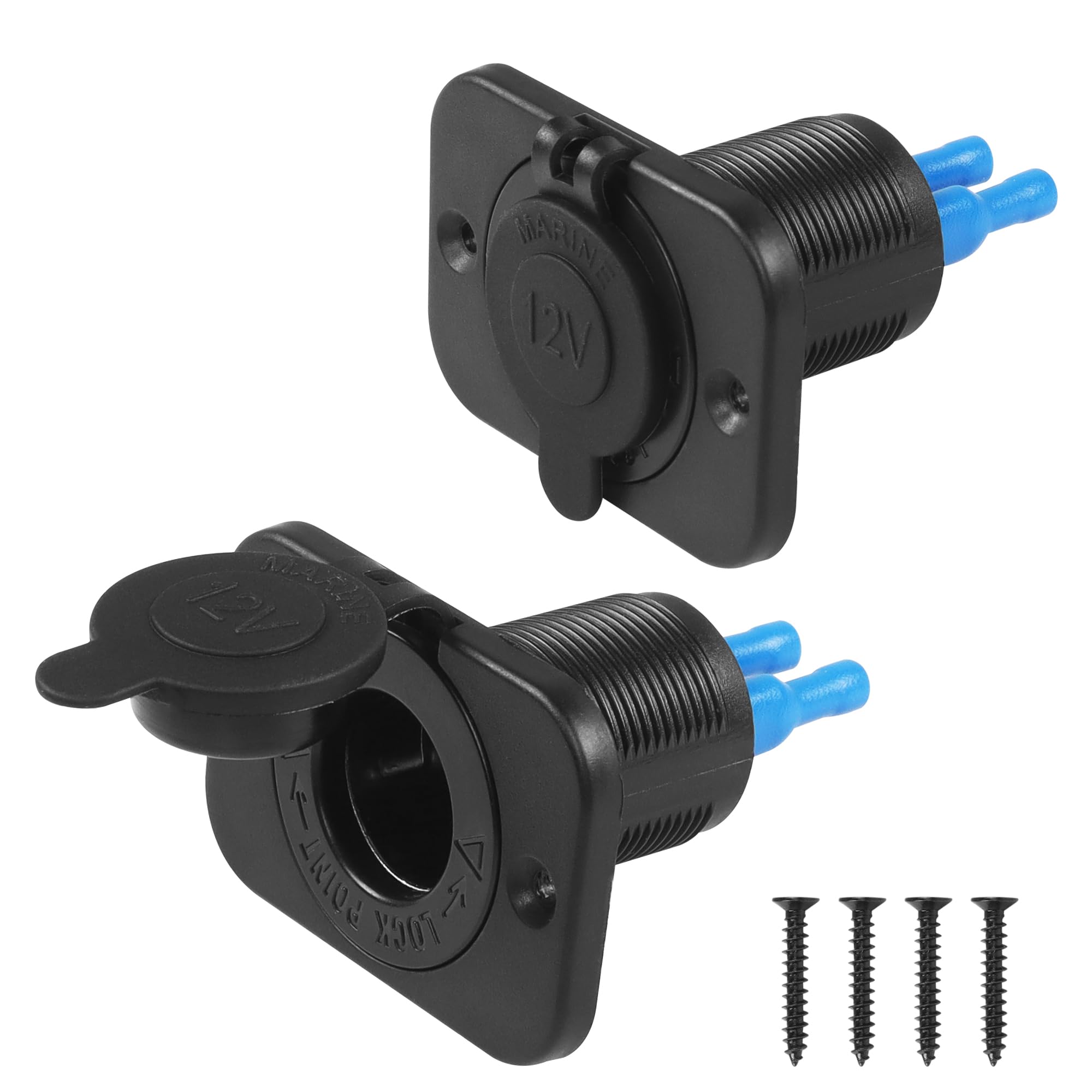 

CERRXIAN 2 шт. Автомобильная розетка прикуривателя (с синим светодиодом) Водонепроницаемое гнездо прикуривателя