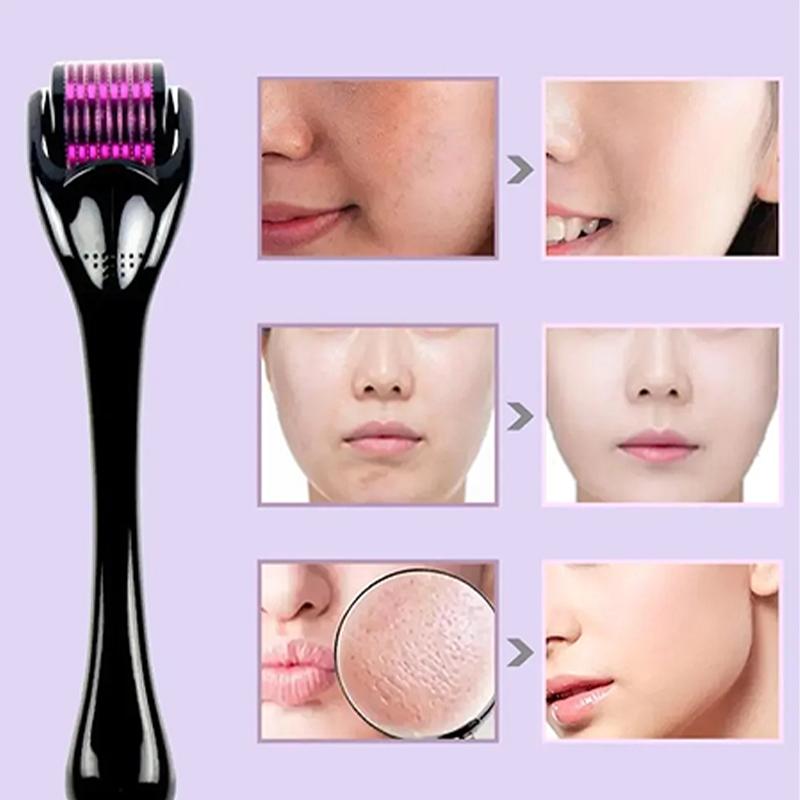 Black Face Roll Tool 540 Needles Micro Face Roll Tool Skin Beard 0.3mm Face Roll Tool Derma Roller for Facial Body Hair Growth