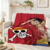 Luffy'S Straw Hat Pirates Pattern Flannel Blanket Soft Comfortable Throw Blanket For Camping Travel Home Decor Christmas Gift