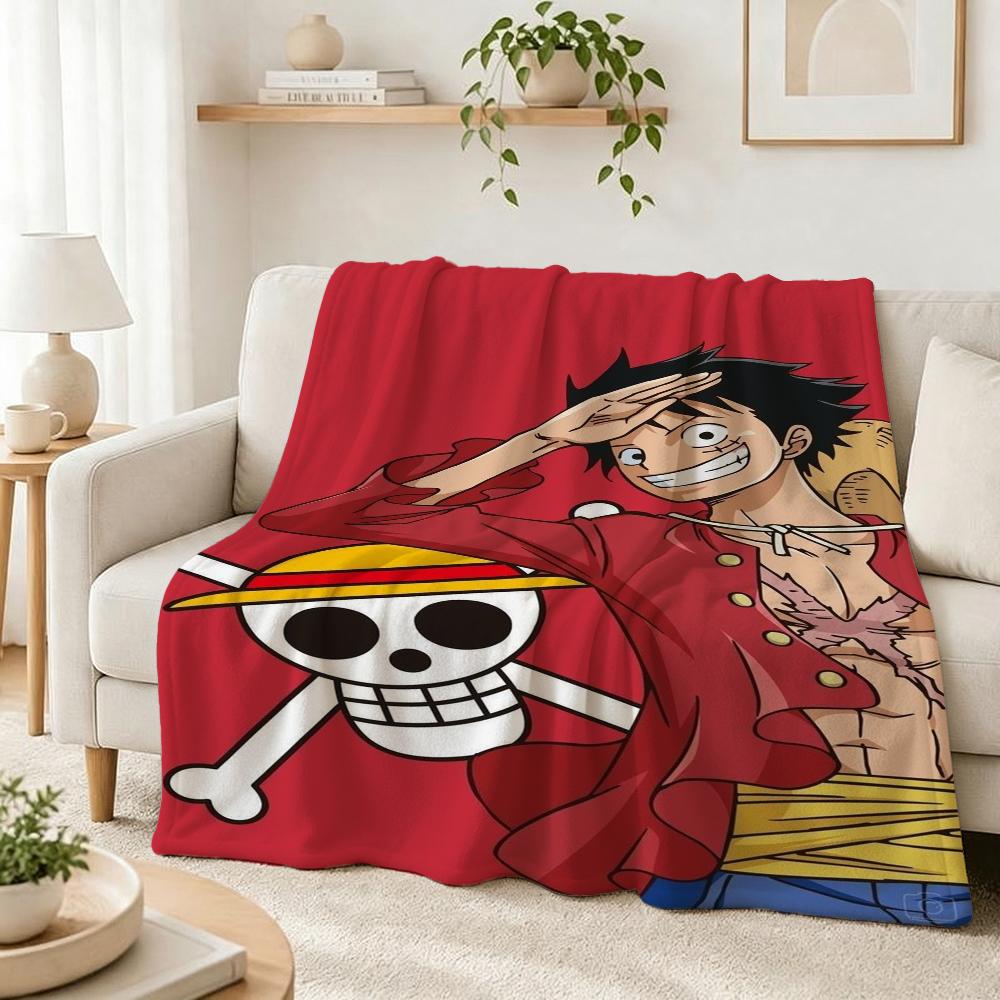 Luffy'S Straw Hat Pirates Pattern Flannel Blanket Soft Comfortable Throw Blanket For Camping Travel Home Decor Christmas Gift