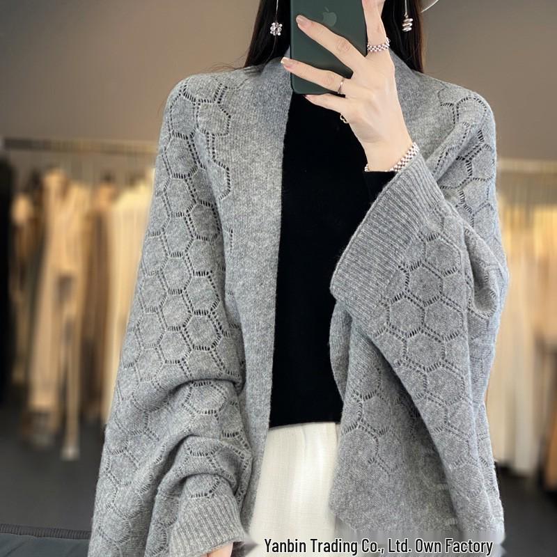 Skin-Friendly Wool Knit Hollow Shawl Scarf Cloak - Autumn/Winter Collection