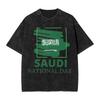 Harajuku Gewaschenes Hemd Saudi-Arabien September Accessoires Neuheit T-Shirt Oversize Nationalfeiertag Streetwear Sommer T-Shirt
