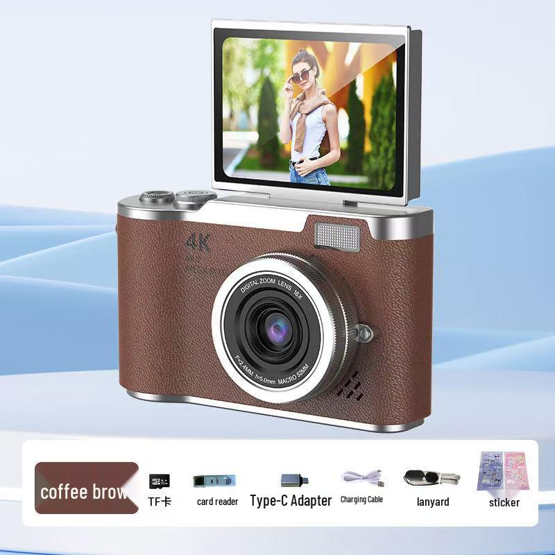 4K HD digitální fotoaparát, vysoký počet pixelů, připravený na selfie, mobilní nahrávání, cestování studentů, CCD ve stylu retro