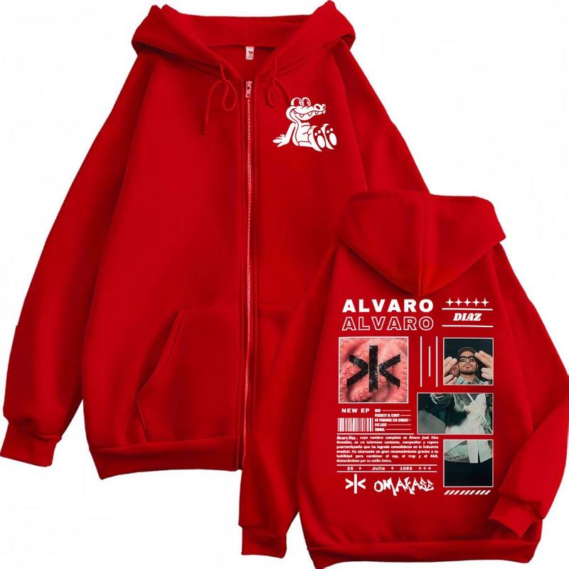 Alvaro Diaz Omakase Nowy Album 2026 Bluzy Rozpinane Męskie Harajuku Vintage Kurtka Bluzy Swetry Codzienny Polar Kardigan Bluza na Zamek