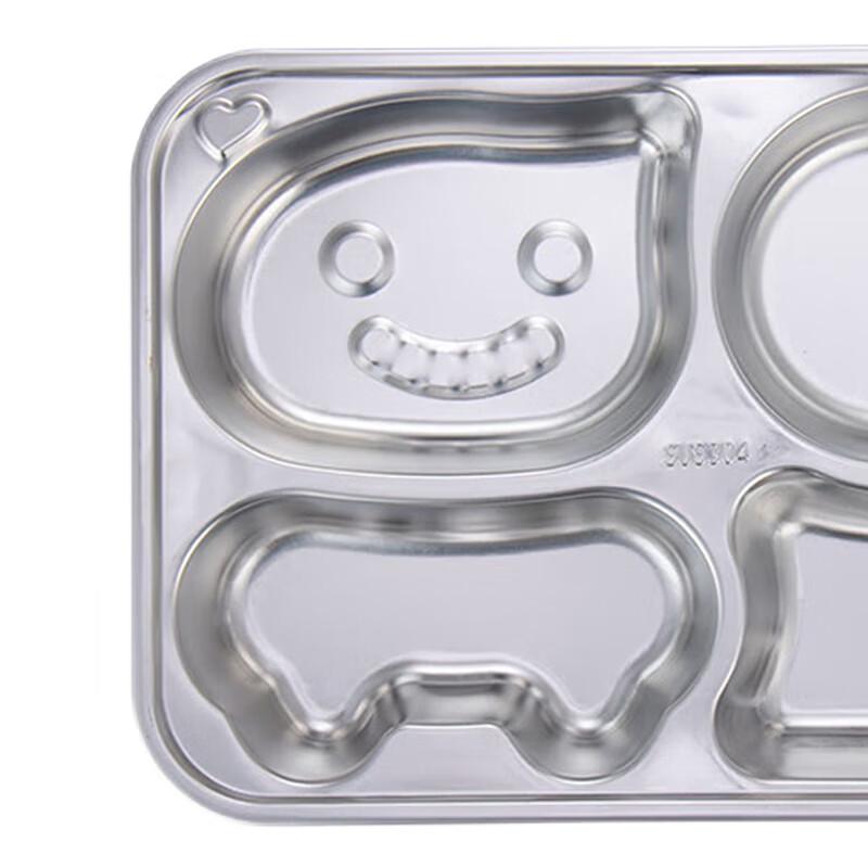 304 Stainless Steel Partitioned Cafeteria Plate Set