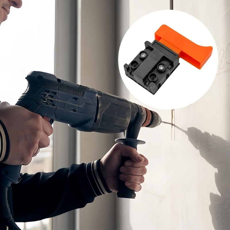 Long Cap Power Tool Control Replacement Part, Black Orange Press Component, Plastic Housing, 2 Pack Spare for Drill Service Work and Storage