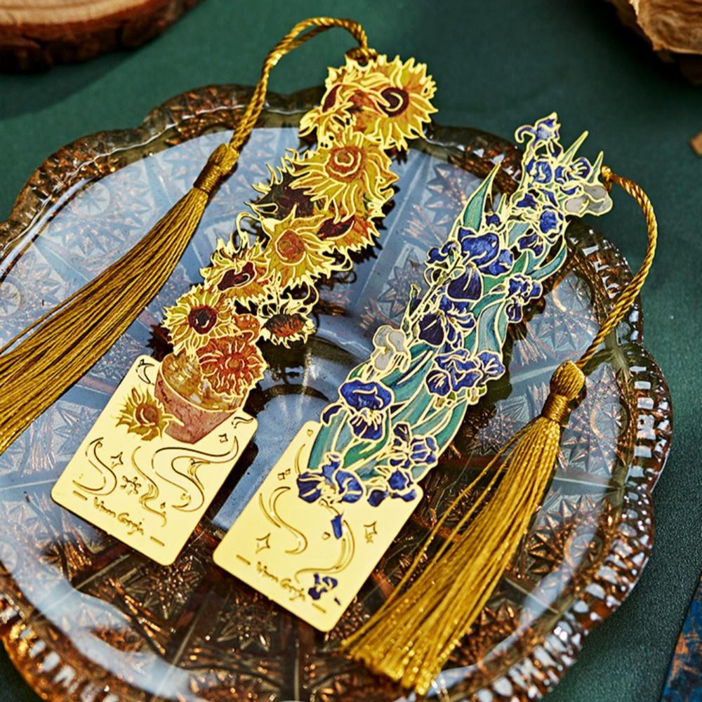 Vintage Van Gogh Oil Painting Metal Bookmark Reading Tool for Book Lovers Friends Student Awards Graduation Back To School Gift