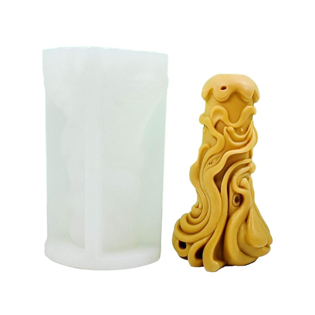 Cylinder Candle Mold Carved Pillar Candle Molds for DIY Candle Gypsum Ornaments Home Decorations Epoxy Resin Casting