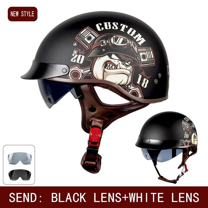 Motorcycle Helmet Retro Half Helmet Unisex Four Seasons Cycling Safety Helmet Cool
