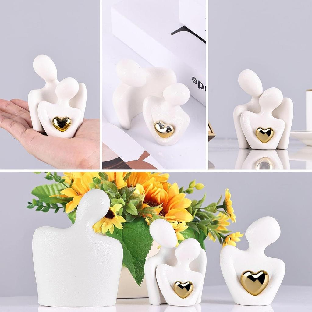Perfect Wedding Anniversary and Valentines Day Gift, Figurine for Home, Office, Coffee Table and Desktop (White, Romantic Couple), 8 cm, 6.5 cm