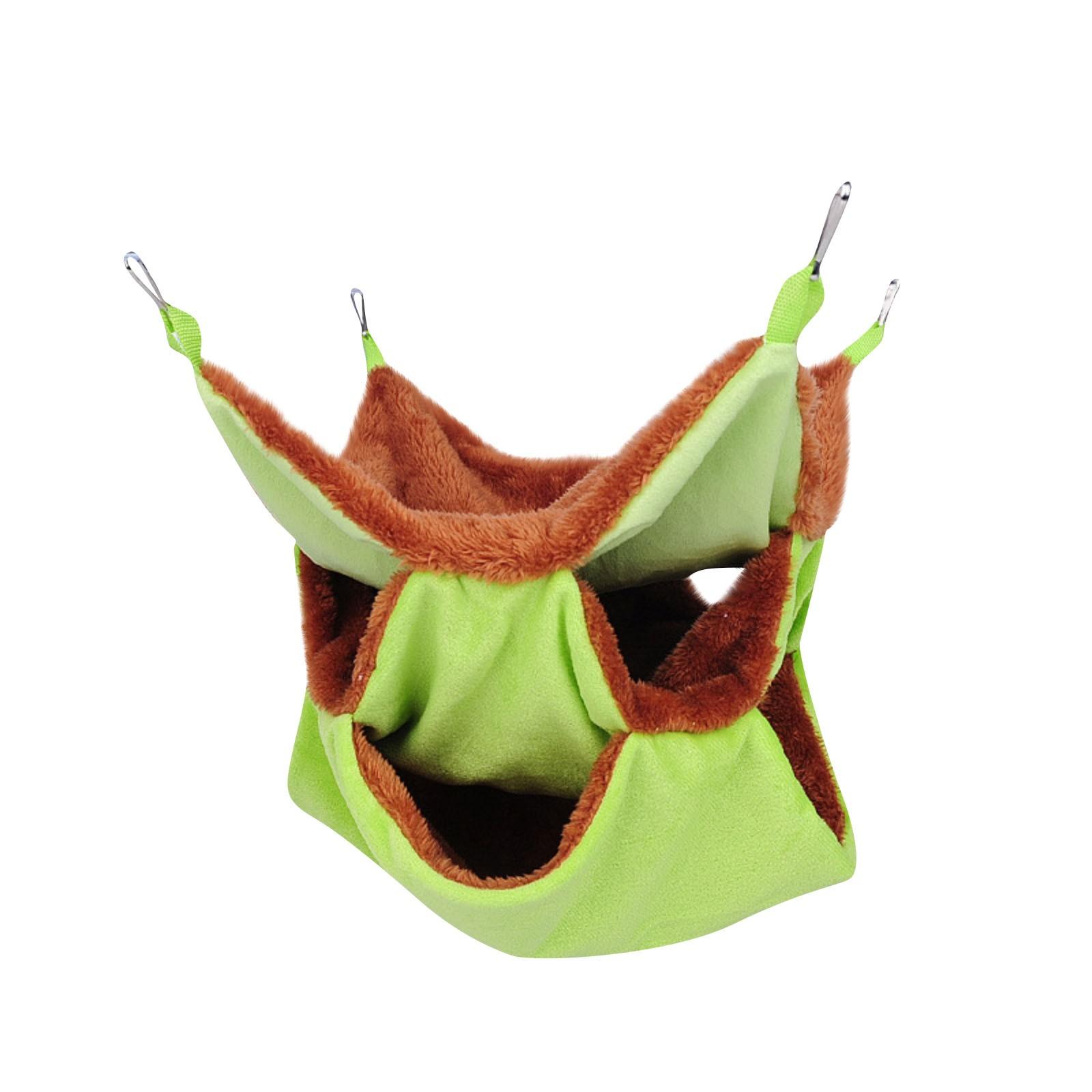 Small Pet Hammocks Three-layer Warm Pet Hammocks Hamster Maze Cotton Sleeping Squirrel Sugar Glider Warm Hanging One Size