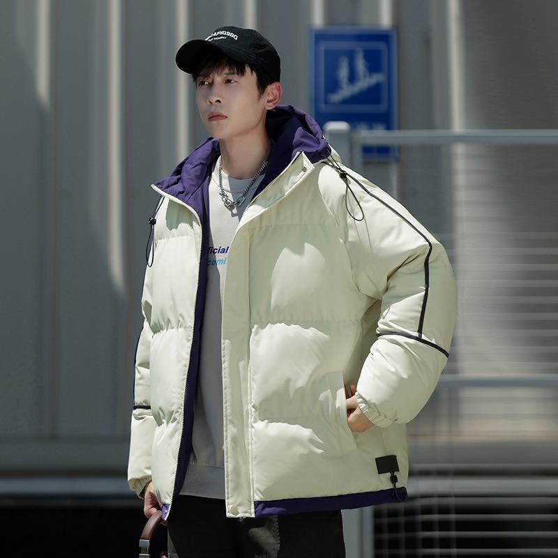Down cotton-padded clothes Men's shoulder-sleeved hooded bread clothes Student hooded down cotton-padded clothes Trendy brand couple casual cotton