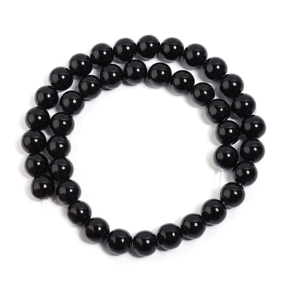 4 6 8 10 12mm Black Glass Beads Smooth Round Loose Spacer Beads For Jewelry Making DIY Handmade Bracelets Necklace Accessories