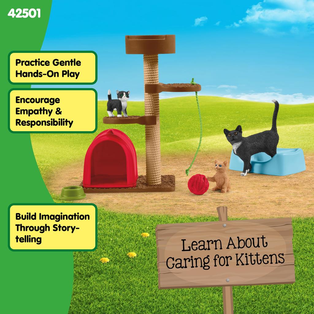 Schleich Farm World Cat Play Area Figure 42501