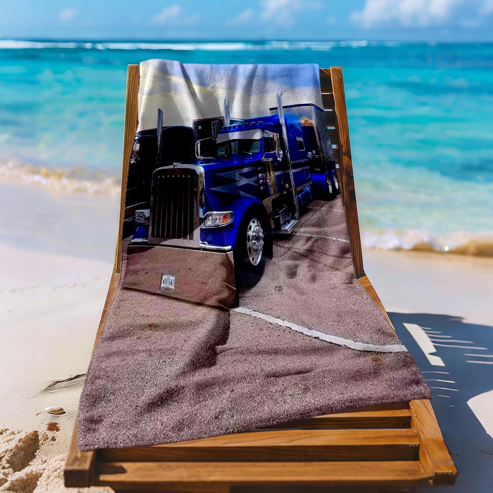 Kw Heavy Trucks Beach Towel Super Soft Microfiber Quickdry Fabric Comfortable Lightweight