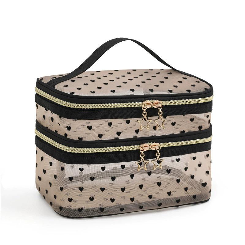 Schwarzes Netz Reise Kosmetik Aufbewahrungstaschen Set - Fünfteiliger Toilettenartikel- und Make-up-Organizer