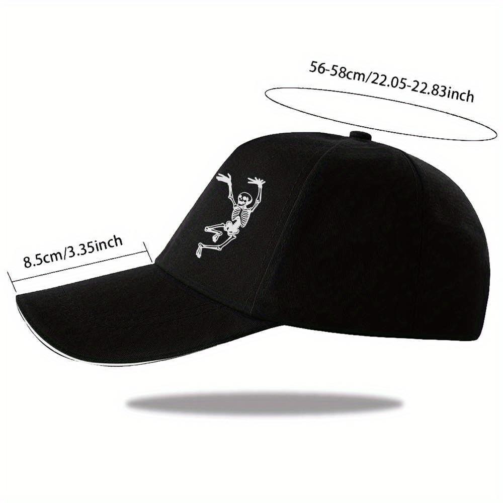 Dancing Skeletons Baseball Cap Adult Unisex Polyester Adjustable Skull Graphic Trucker Hat for Streetwear