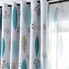 Nordische Verdunkelungsvorhänge für Wohnzimmer Bedrucktes Blatt Dicker Vorhang Fenster für Schlafzimmer Küche Jalousien Drapierung Tüll und Vorhänge