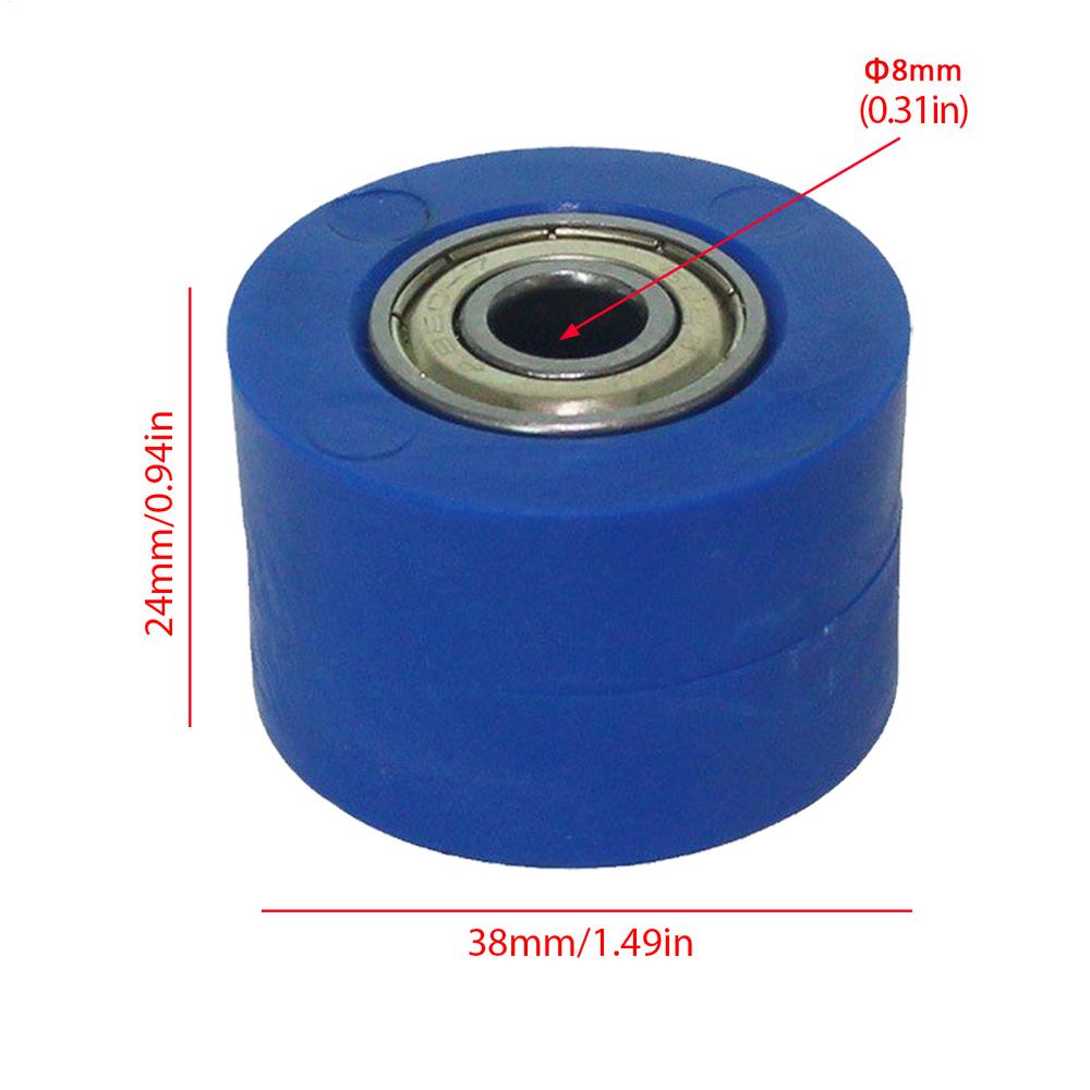 8mm Chain Roller Tensioner Pulley Wheel Guide Motorcycle Chain Roller Tensioner Universal For Street Bike Motocross ATV