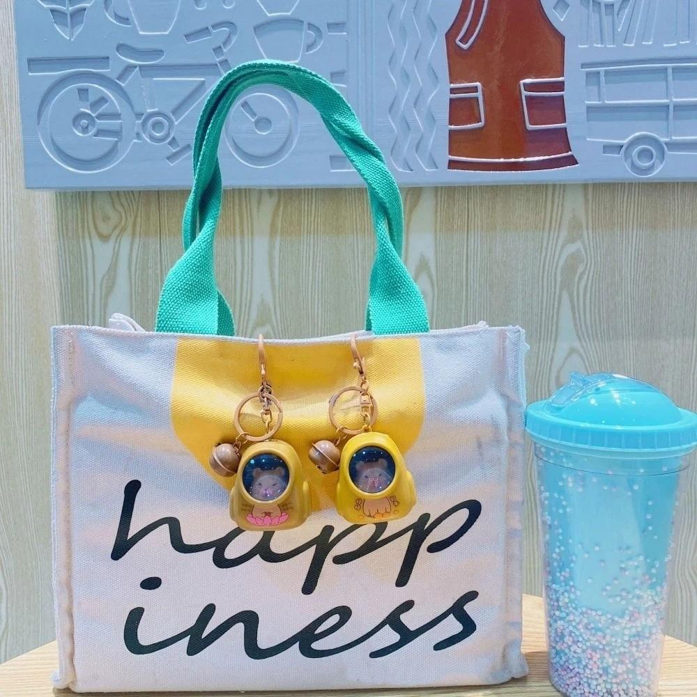 Cute Capibala Pendant Cartoon Luminous Capybara Keychain Bag Charm Capybara Keyring  Girls Women