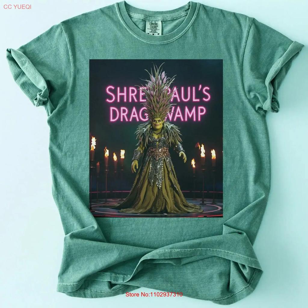 Shrekpaul S Drag Swamp T Shirt Stage Edition Funny Show Parody Iconic Lgbtq Spoof Eleganza Vintage Homme Unisex Casual