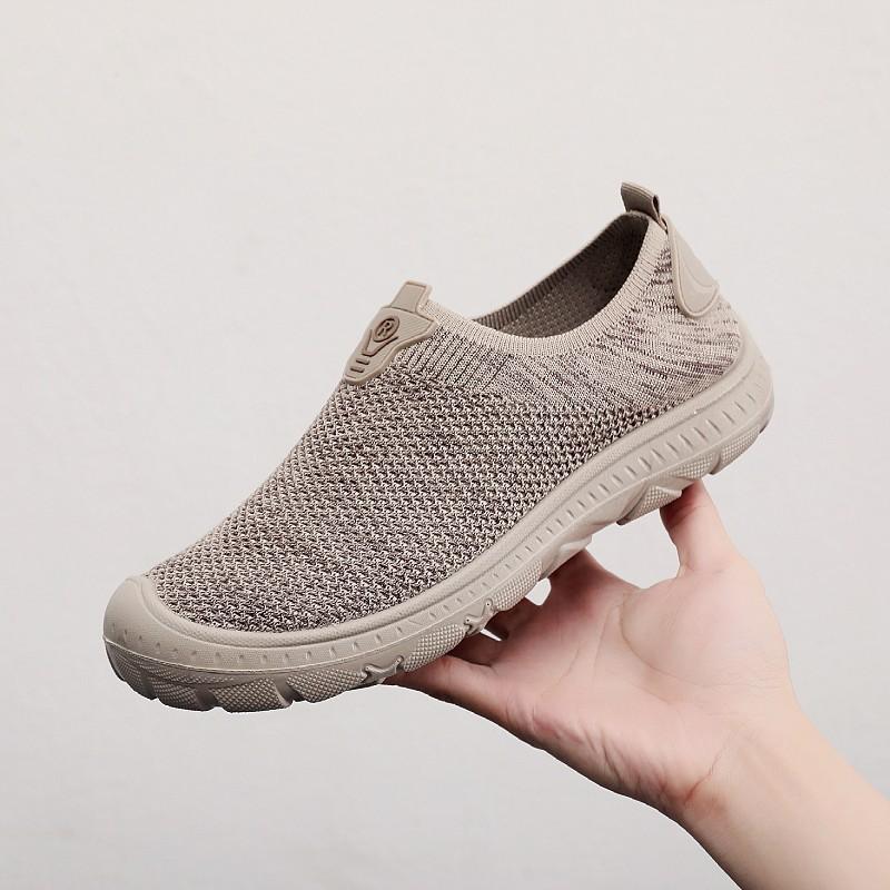 

25 summer men s mesh shoes breathable fly-woven casual sports shoes middle-aged and elderly father shoes one pedal casual shoes walking shoes 44