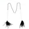 Boho Feather Tassel Face Chain, Sparkly Crystal Mask Vein Eyewear Chain, Festival Party Hair & Face Accessories for Women