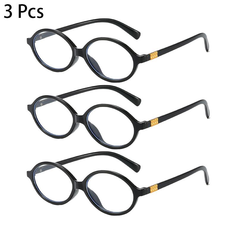3 Pcs Per Set Oval Glasses  New in Fashion Vintage Blue Light Blocking Optical Frames Trendy Luxury Brand Design Eyeglasses