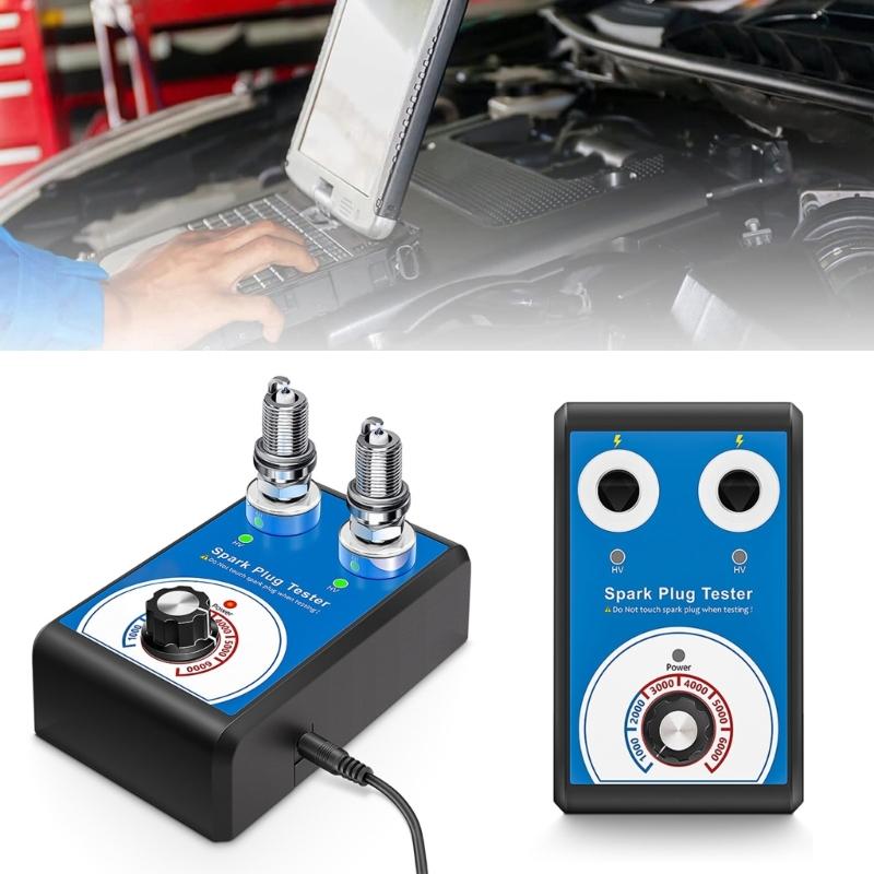 Car Spark Plug Tester Double Hole 0-6000rpm Work Frequency Auto Engine Ignition CoilTester Spark Tester