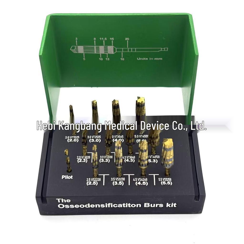 Maxillary Sinus Lift & Bone Compaction Drill Set with Stop Ring for Oral Procedures
