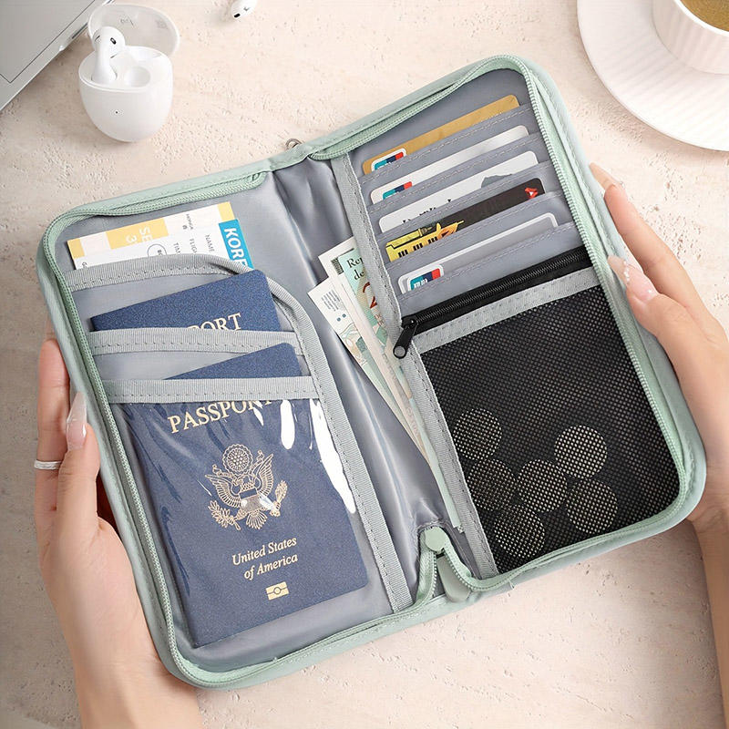 Large Capacity Portable Travel Boarding Passport Holder Wallet Multifunctional Document Organizer Credit Cards Case for Women Men