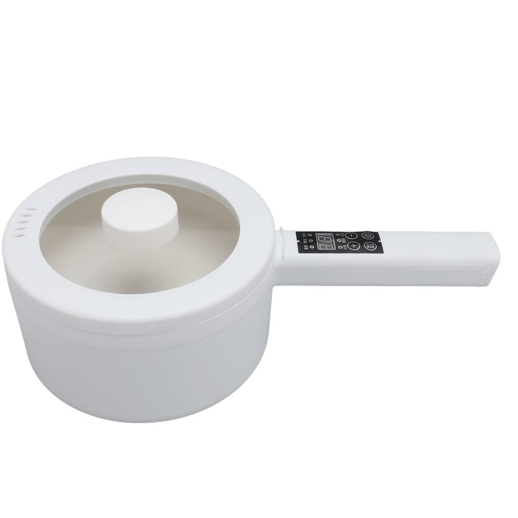 Elektrischer Kochtopf mit Dampftopf, 600 W, 1,8 l, langer Griff, tragbarer Multifunktions-Nudelkocher