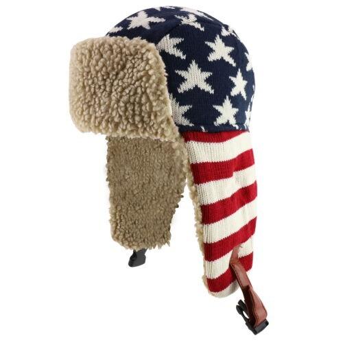 USA Patriotic American Flag Designed Winter Aviator Trooper Hat New XXXXL
