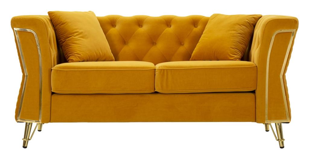 Sofa Emy Mustard With Cushions  Cm 162X83X76