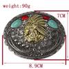 Yonbaody Belt Buckle Aboriginal Tribe Leader Portrait Indians Pattern Gem -Kit Waist Diy Accessories