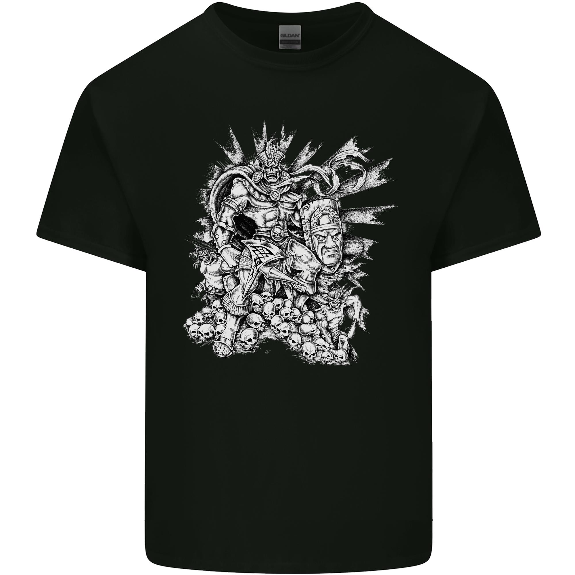Inca Warrior Skull Gym Martial Arts MMA Axe Unisexs Light Cotton TShirt S